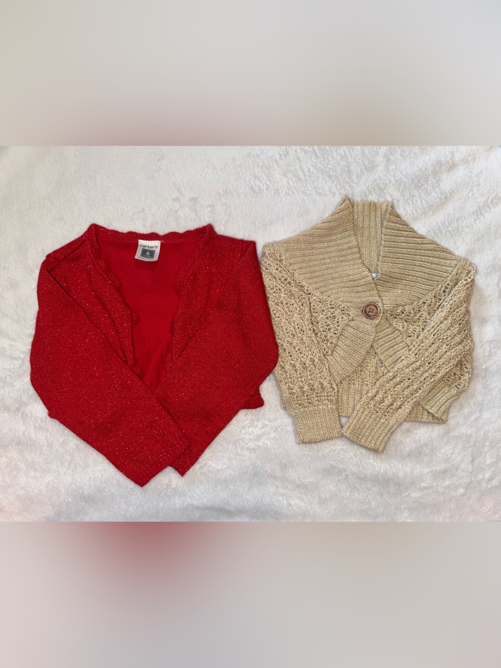 Red and gold Sparkle baby Cardigan Sweaters